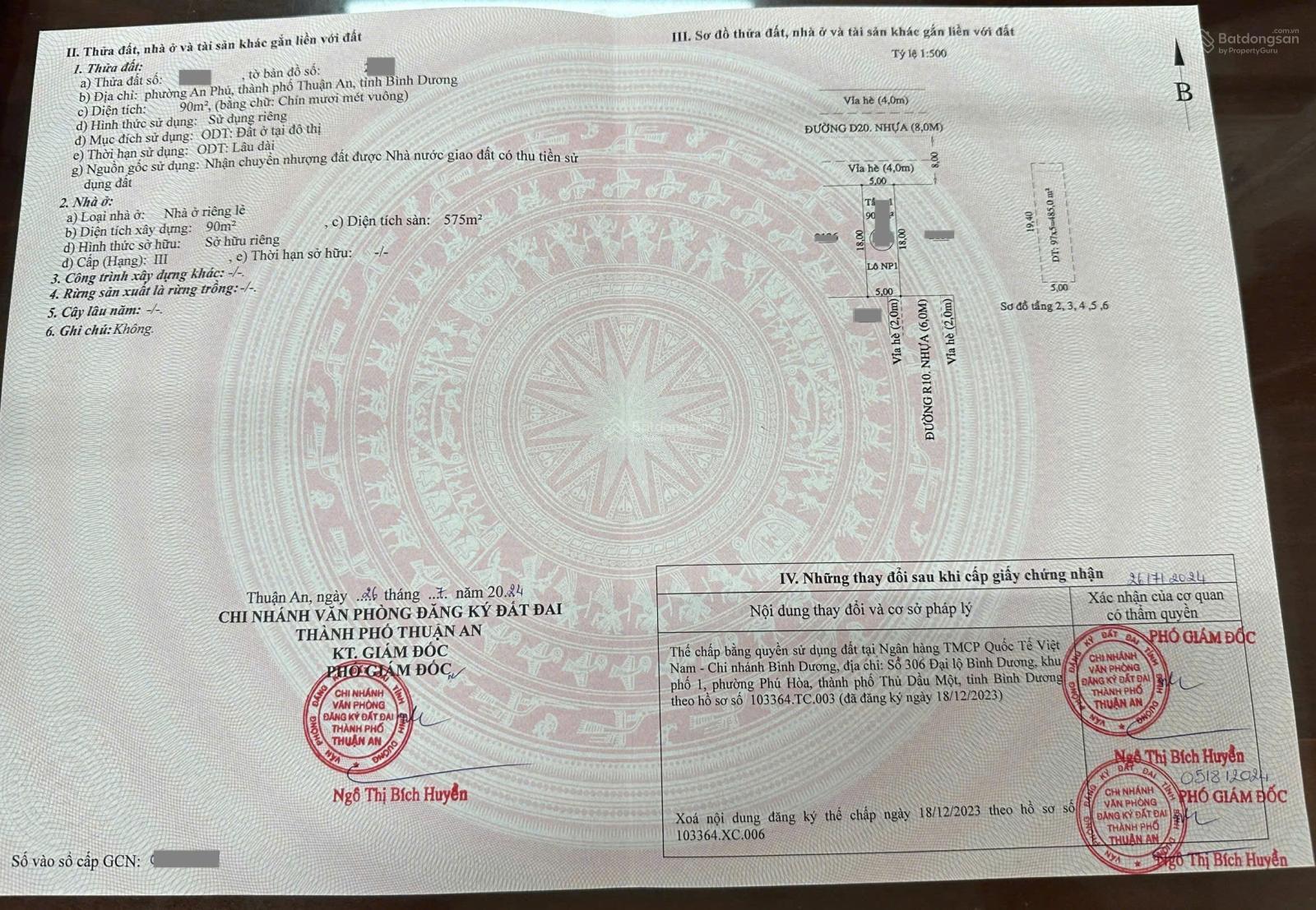 Bán khách sạn 1T5L 10x18m hoàn công, đường D20 KDC Việt Sing, thu 110tr/th