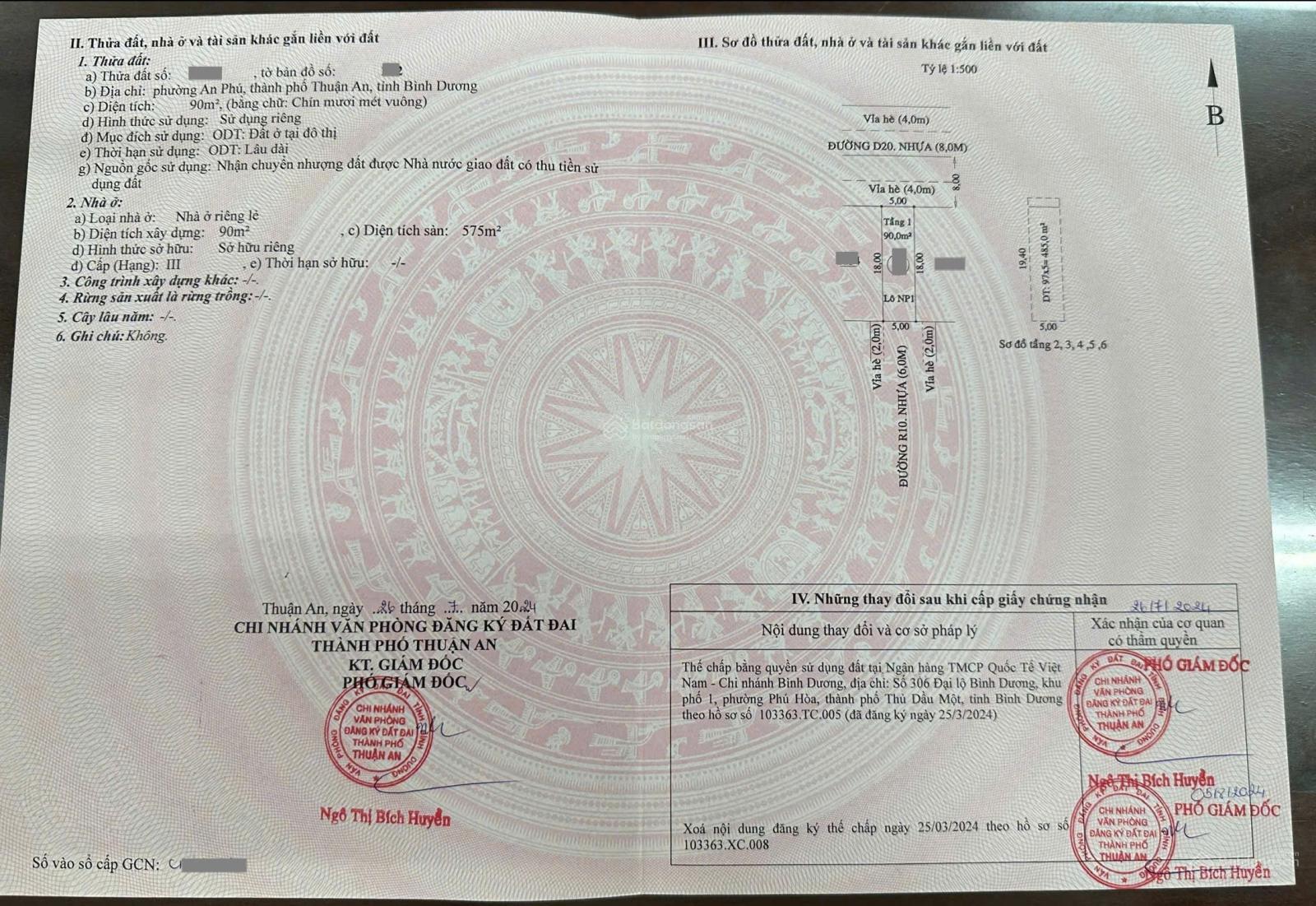 Bán khách sạn 1T5L 10x18m hoàn công, đường D20 KDC Việt Sing, thu 110tr/th