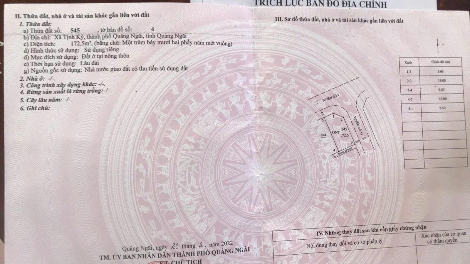 Cần bán lô góc KDC Tịnh Kỳ TP. Quảng Ngãi, 172mv Sổ Hồng Riêng, giá 10.5 triệu/m2 có thương lượng Cần bán lô góc KDC Tịnh Kỳ TP. Quảng Ngãi, 172mv Sổ Hồng Riêng, giá 10.5 triệu/m2 có thương lượng