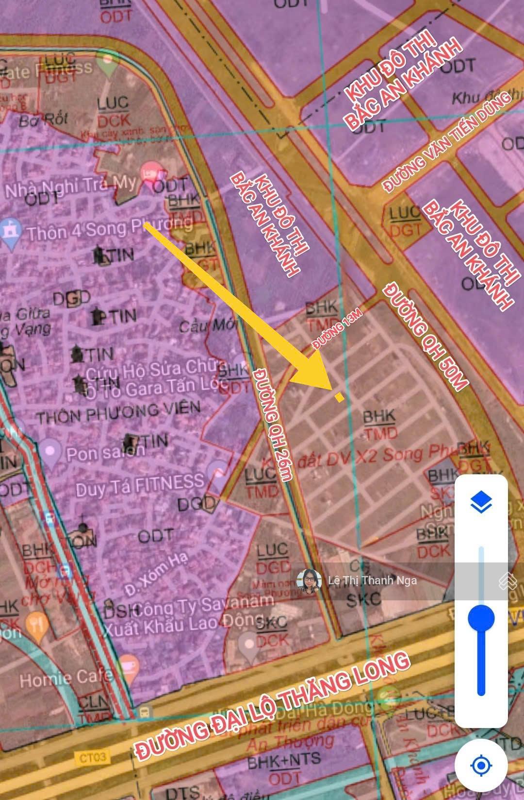 Bán gấp 103m2 đất dịch vụ Song Phương giáp đường Liên khu 8 giá đầu tư