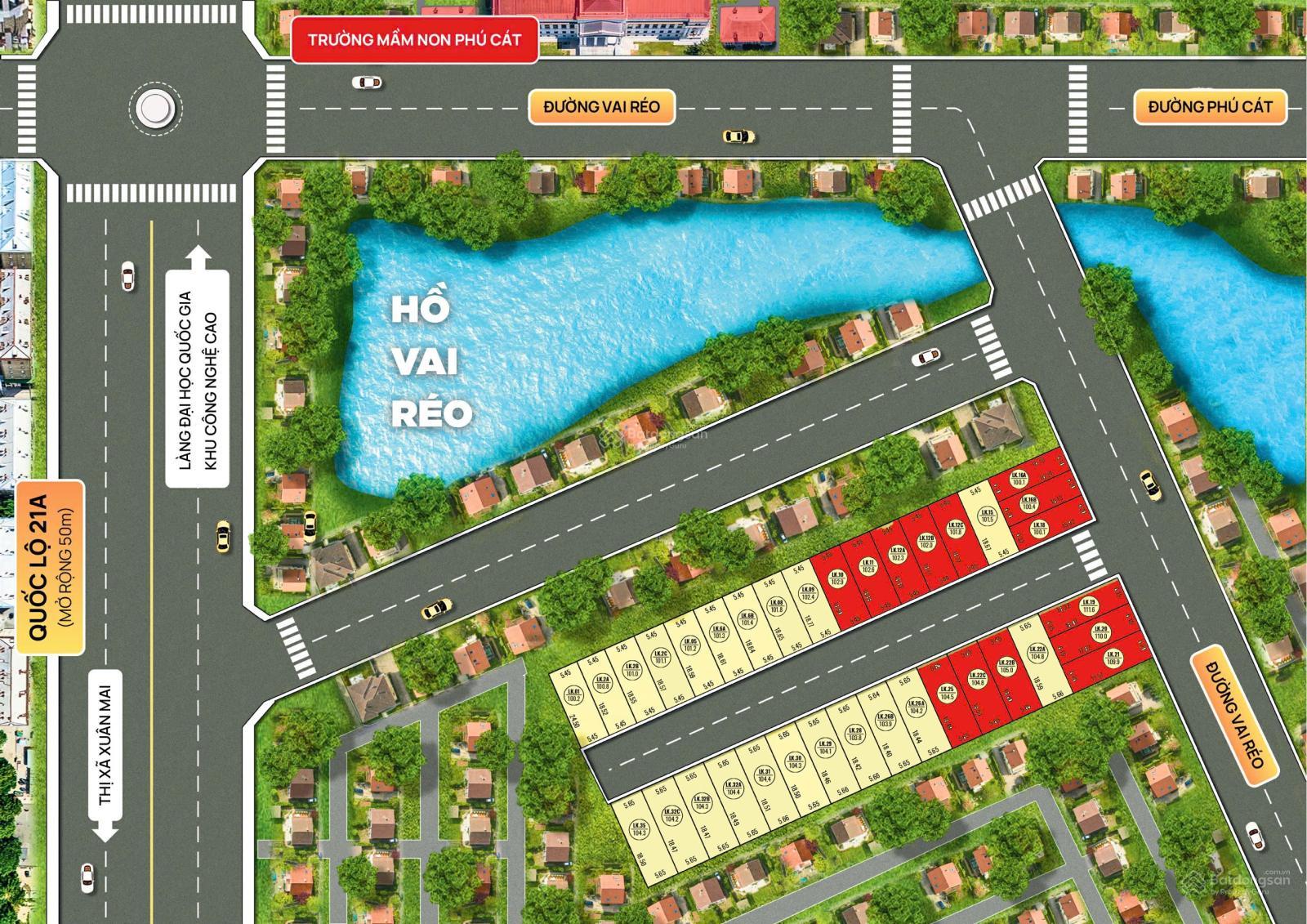 0975 897 *** bán đất view hồ Vai Réo, full cư 104.3m2, MT 5.65m, giá 48 triệu/m2 0975 897 *** bán đất view hồ Vai Réo, full cư 104.3m2, MT 5.65m, giá 48 triệu/m2