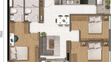 Bán căn góc 74m2 2PN + 1 giá 4.65 tỷ tốt nhất dự án D-Aqua, view hồ bơi + Bến Bình Đông. 0906 435 ***