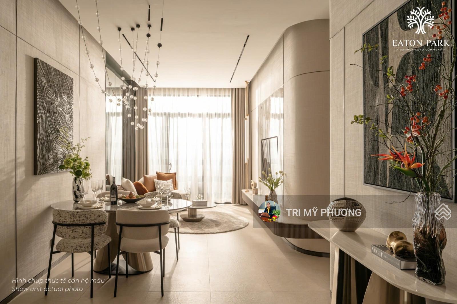 Eaton Park - Bán căn hộ 3 phòng ngủ góc view pháo hoa Quận 1, slot oto định danh riêng, Gamuda Land