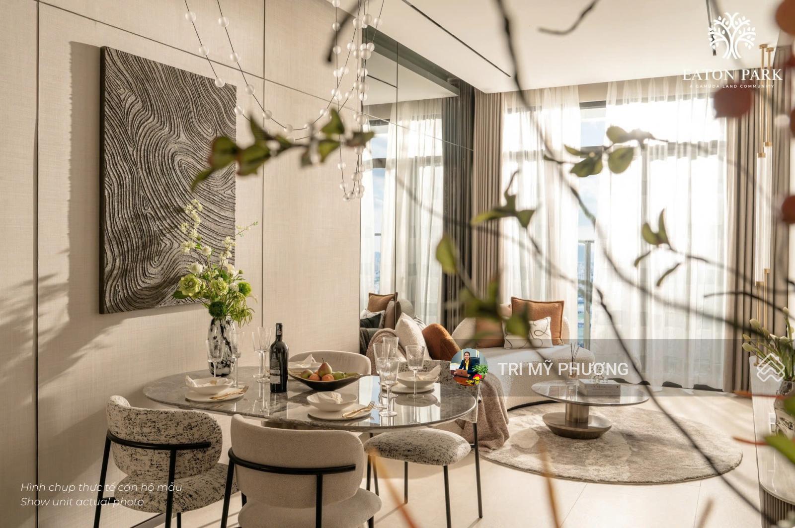 Eaton Park - Bán căn hộ 3 phòng ngủ góc view pháo hoa Quận 1, slot oto định danh riêng, Gamuda Land