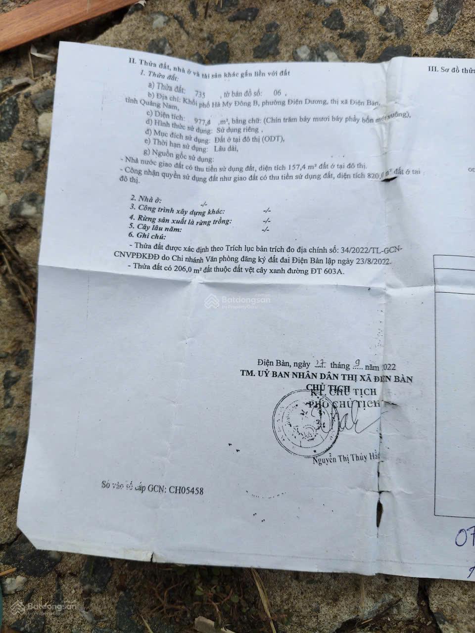 Bán lô đất 977m2 MT Lạc Long Quân đối diện The Nam Hải giá 27 tr/m2 LH Quy 0905 959 ***