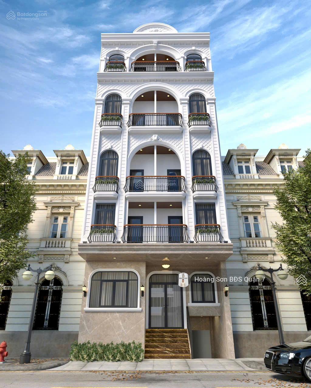 Bán CHDV mặt tiền đường số, Quận 7, gần 120m2, nhà 7 tầng, dòng tiền 120tr/th. Giá 25,5 tỷ