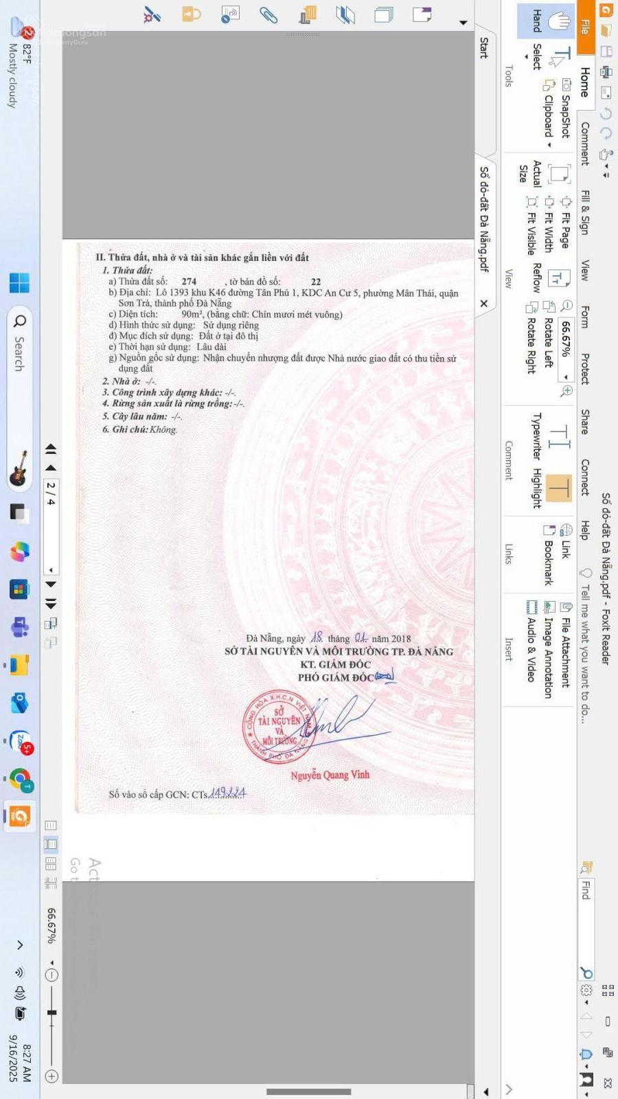 Bán đất tại đường Tân Phú 1, phường Mân Thái, Sơn Trà, Đà Nẵng, 10,4 tỷ, 90m2, hàng hiếm khu biển