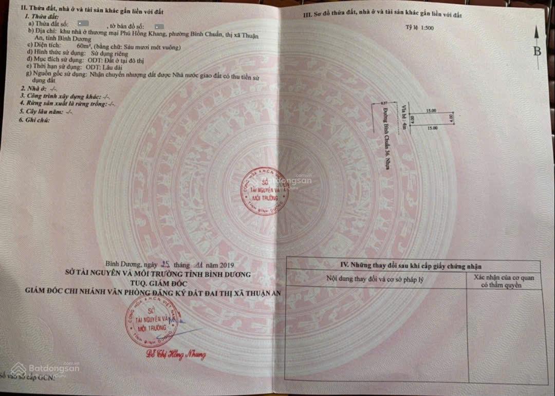 Bán đất MT đường Bình Chuẩn 36 KDC Phú Hồng Khang P. Bình Chuẩn TP. Thuận An Bán đất MT đường Bình Chuẩn 36 KDC Phú Hồng Khang P. Bình Chuẩn TP. Thuận An