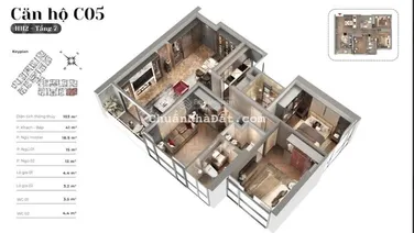 Chính chủ cần bán nhanh căn hộ 3 phòng ngủ tòa HH02 Kepler Land