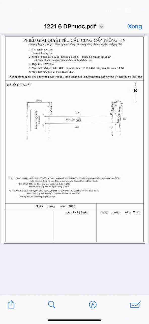Bán đất mặt tiền đường nhựa - Diên Phước (Diên Thọ)