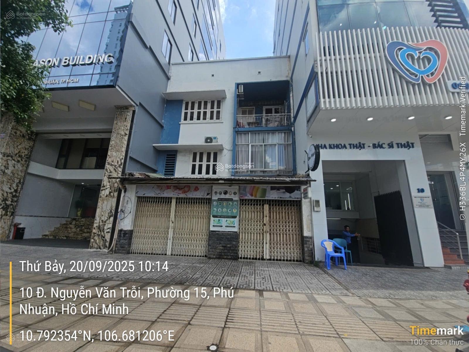 Mặt tiền số 12 Nguyễn Văn Trỗi, P15, Quận Phú Nhuận, 7.6m x 13m, DTCN 93m2, 3 tầng, giá 58 tỷ TL