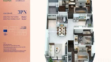 Bán căn hộ 110m2 tại The Opus One - Vinhomes Grand Park, giá siêu hời 9,2 tỷ