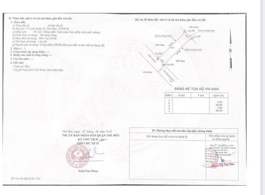 GIÁ TỐT NHẤT PHÂN KHÚC- 87.1M2 ( 4.3x20.25m )- HẺM NHỰA XE HƠI THÔNG - GIÁ CHỈ HƠN 4TỶ