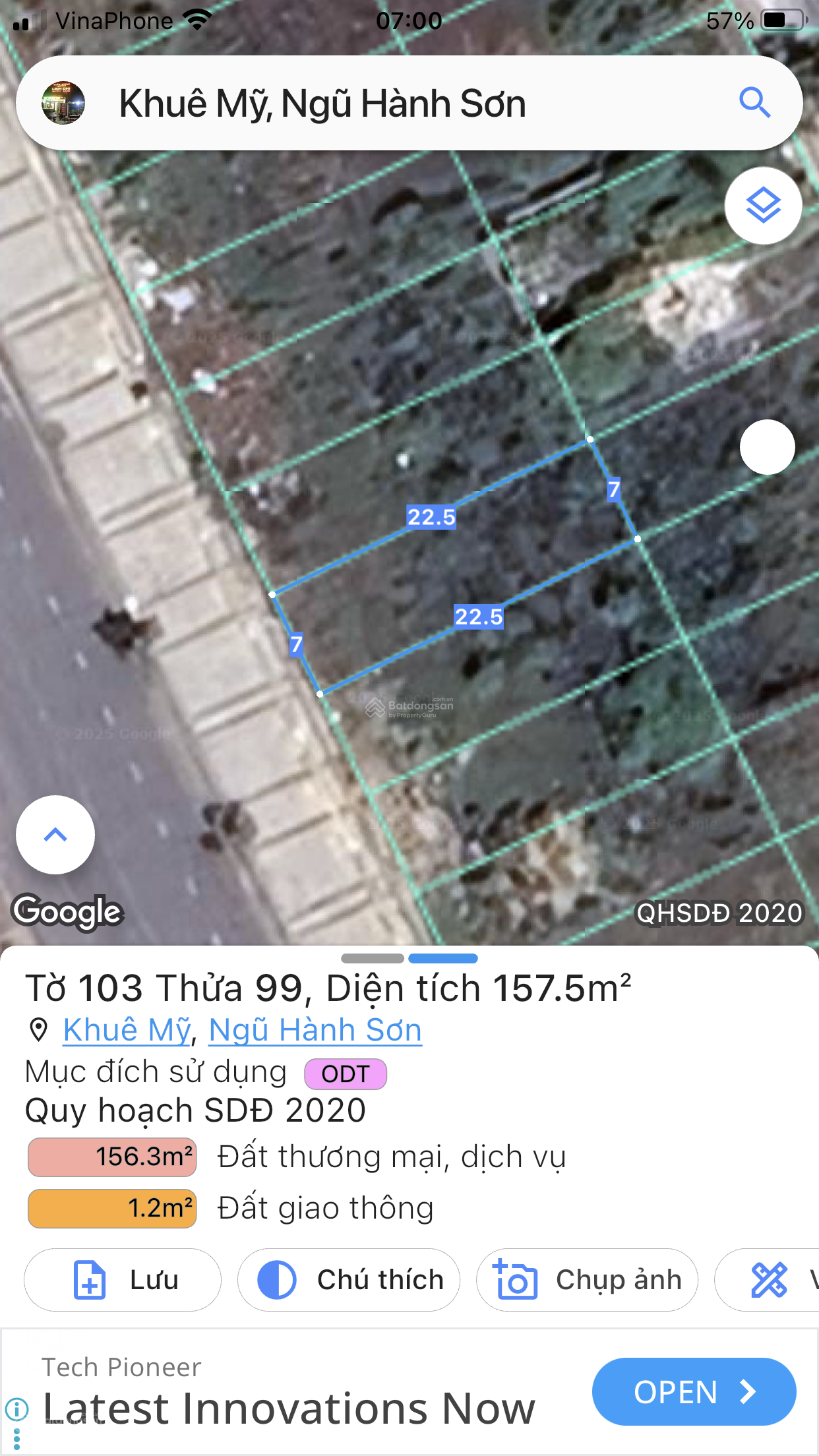 Bán 2 lô Nguyễn Khắc Viện khu bãi tắm Sơn Thủy, đường 15m lề 9m DT 157,5m2 (7x 22,5m). 0914 433 ***