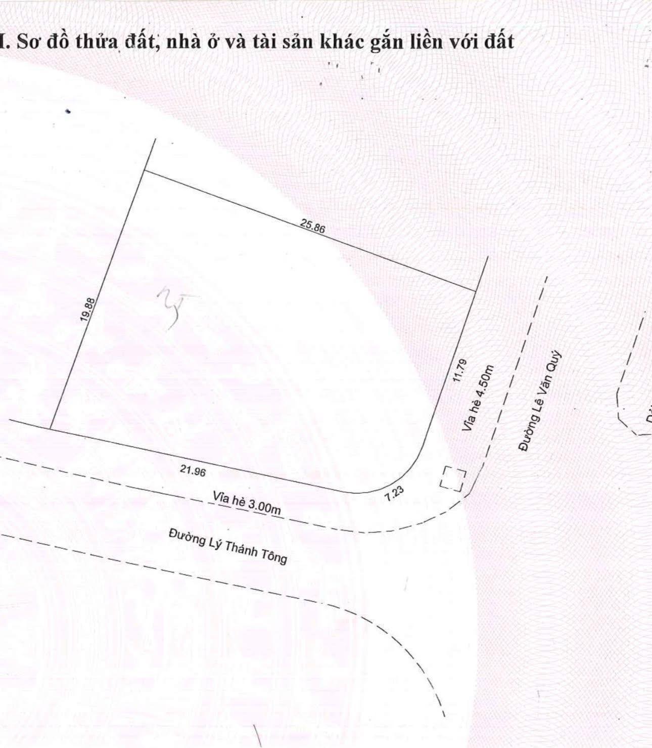 Bán đất 2 MT LÊ VĂN QUÝ & LÝ THÁNH TÔNG - Sơn trà - Đà Nẵng - dt 465m2 - xd 12 tầng - mật độ 80%