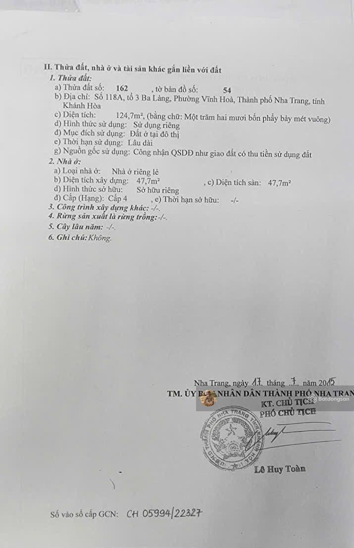 Chính chủ nhờ bán nhà MT Dương Hiến Quyền, gần chợ Ba Làng, cách biển chỉ 200m. 124.7m2. 12.8tỷ