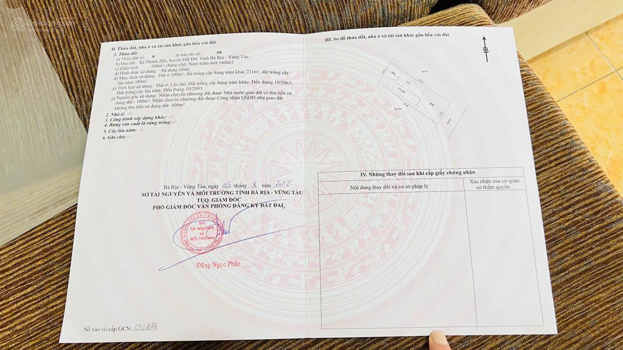 Đất lớn 500m², gần biển Phước Hải, BRVT giá F0 đầu tư chỉ 3.3 tỷ