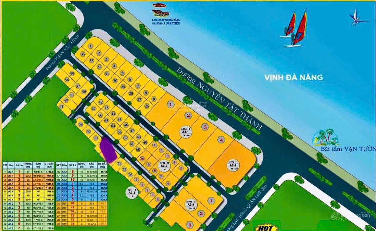 Đất có diện tích 962,7m2 với 2 mặt tiền biển, tọa lạc tại đường biển Nguyễn An Ninh, Đà Nẵng