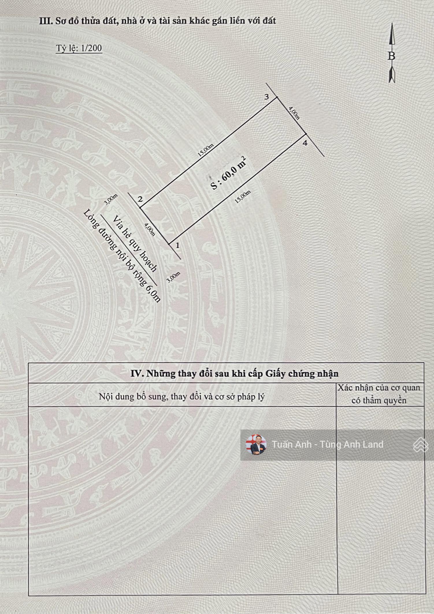 Bán lô đất 60m2 cực hiếm khu TĐC Đỗ Chính, Phượng Chi - Lê Hồng Phong