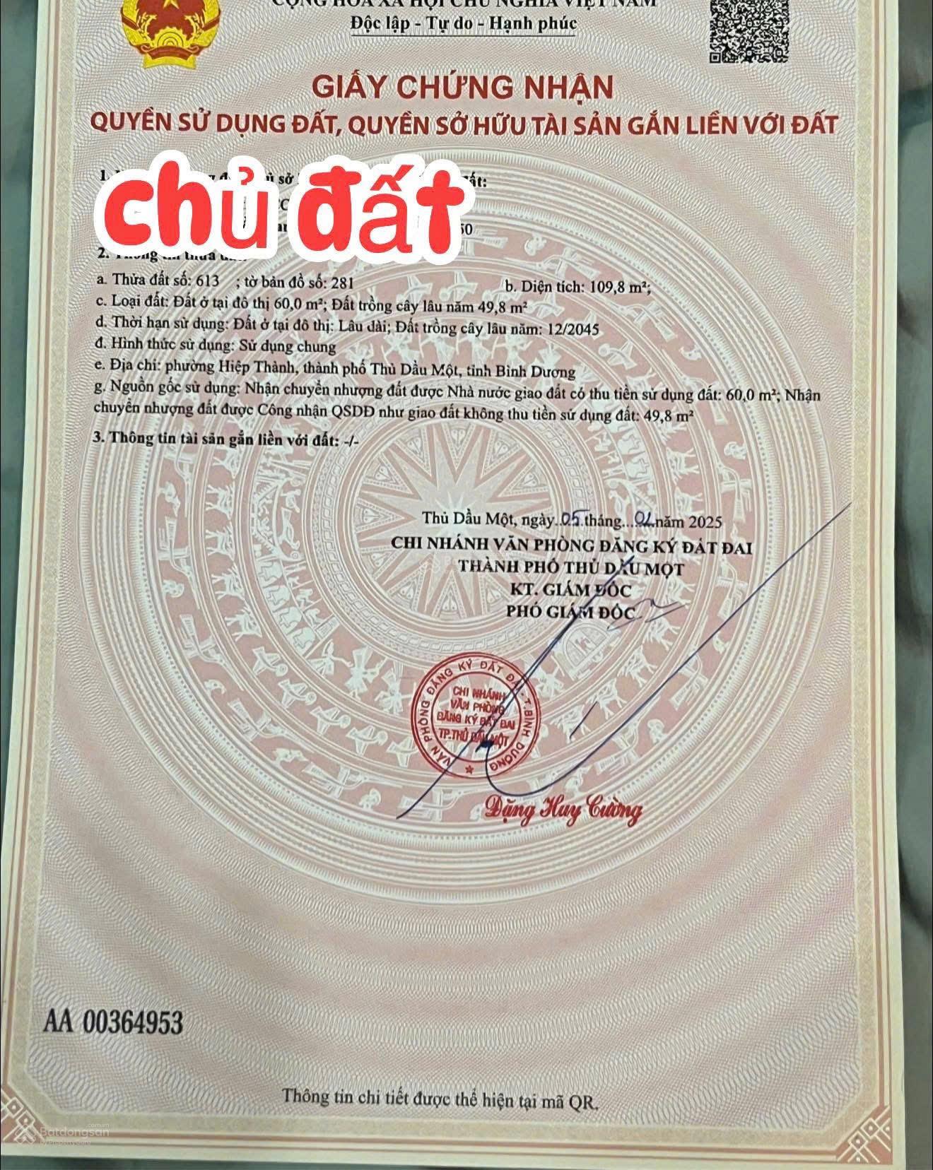 Bán đất mặt tiền đường Nguyễn Văn Trỗi - Hiệp Thành - diện tích 5 x 22m (thổ cư 60m2)