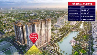 Căn 2PN giá rẻ nhất thị trường chỉ 2,442 tỷ, mua nhà nhận ngay xe VF5 - 0925 908 ***