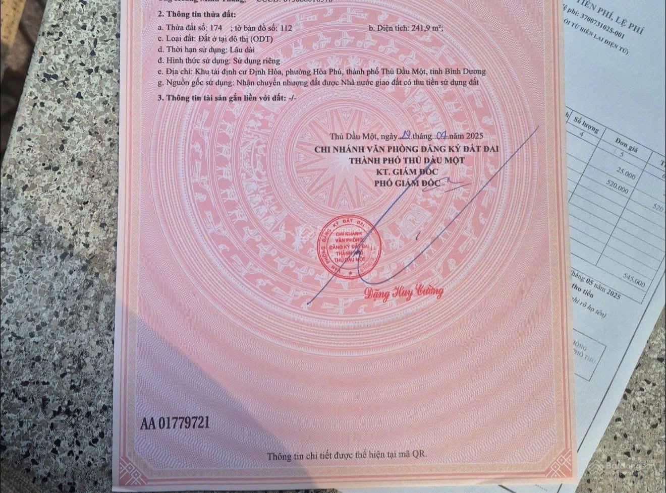 Cần bán lô góc đường số 5B TĐC Định Hoà gần TP mới Bình Dương