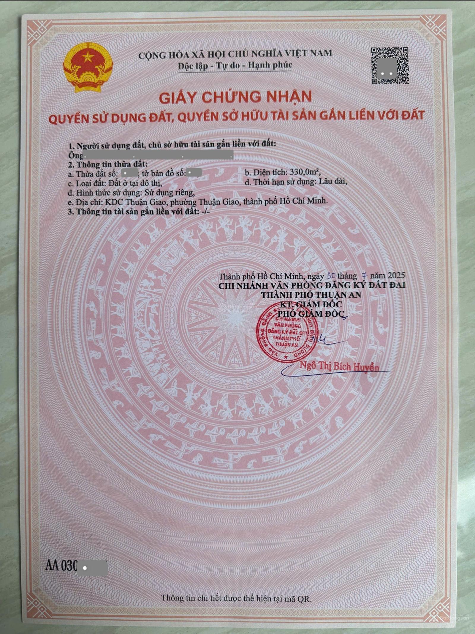 Bán dãy trọ 10x33m, đường D18 P. Thuận Giao gần chợ Lâm Phát, thu 18tr/th