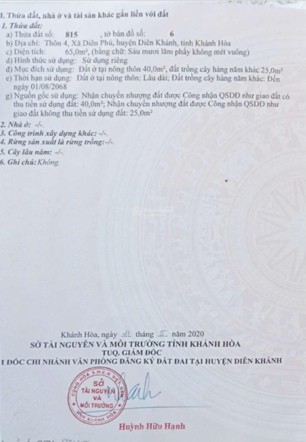 Bán đất tặng nhà mái tôn mặt tiền Hương Lộ 45 Xã Diên Phú giáp trung tâm Diên Khánh. Chỉ 1.5 tỷ