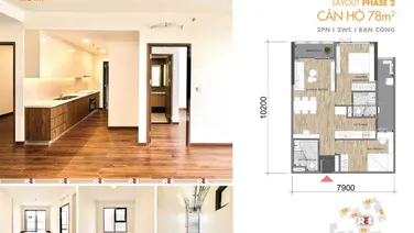 Cho thuê 2PN 2WC chung cư Akari Nam Long GĐ2 sẵn rèm giàn phơi giá 10,5 triệu/tháng - free PQL