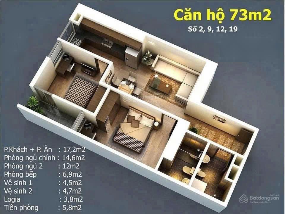 Chính chủ cần bán căn hộ The Pride - Tố Hữu : 2PN, 2VS giá 5ty850 Lh : 0984 766 ***