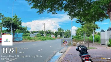Mặt tiền đường 3/2 trung tâm thị trấn Long Hải - BRVT - DT 148,6m2 - 5x30m full thổ cư