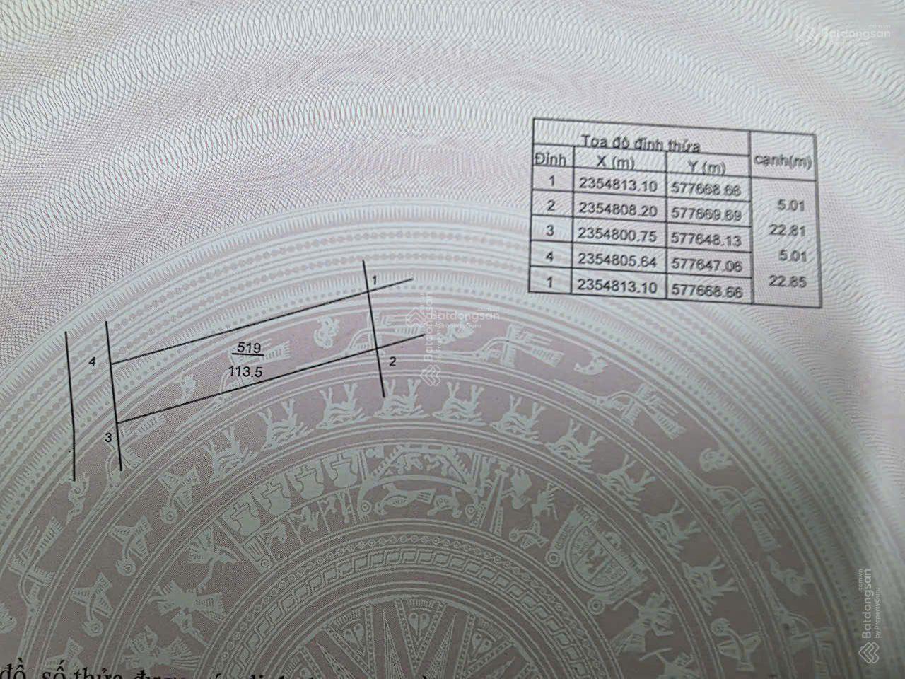 Bán gấp lô đất 113.5m2 full thổ cư Thái Lai - đường thông ô tô tránh