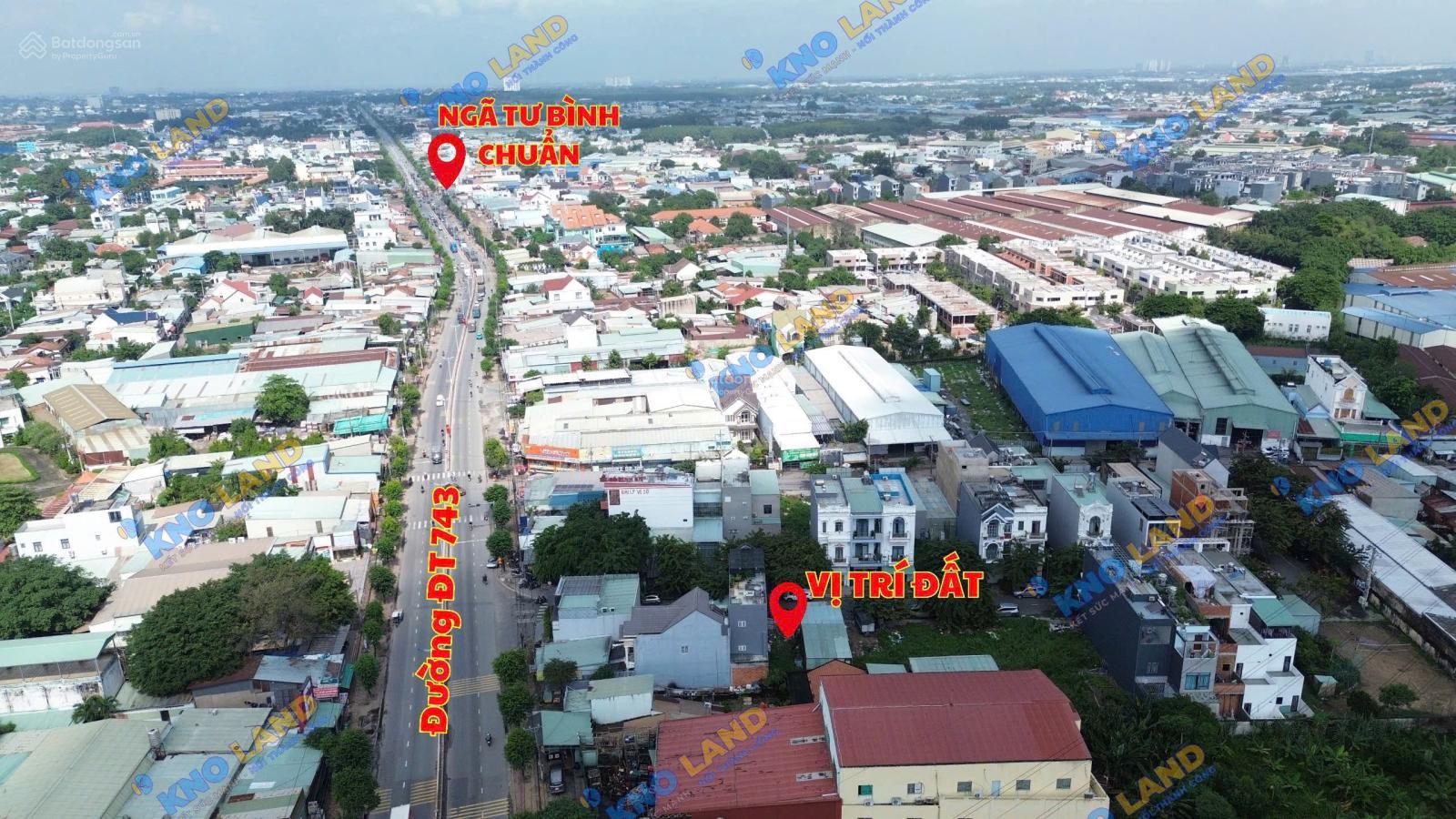 Cần tiền làm ăn. Chủ gửi bán lô đất siêu đẹp ngay gần đường DT743 gần ngã tư Miếu ông Cù