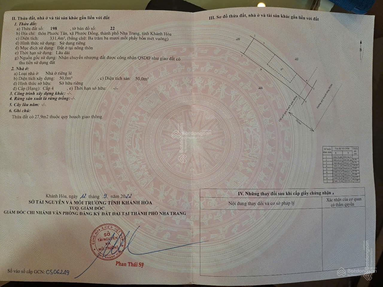 Bán đất tại Đường Trần Sâm, P Nam Nha Trang( Phước Đồng cũ), giá ưu đãi 8 tỷ, 331m2 full thổ.