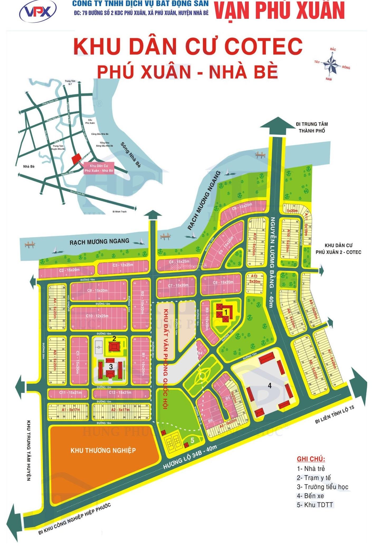 Nền biệt thự 300m2 gần UBND Nhà Bè KDC Cotec, 15x20, sổ đỏ cty, hg đ/nam, chốt 32tr/m2. 0933 490 ***