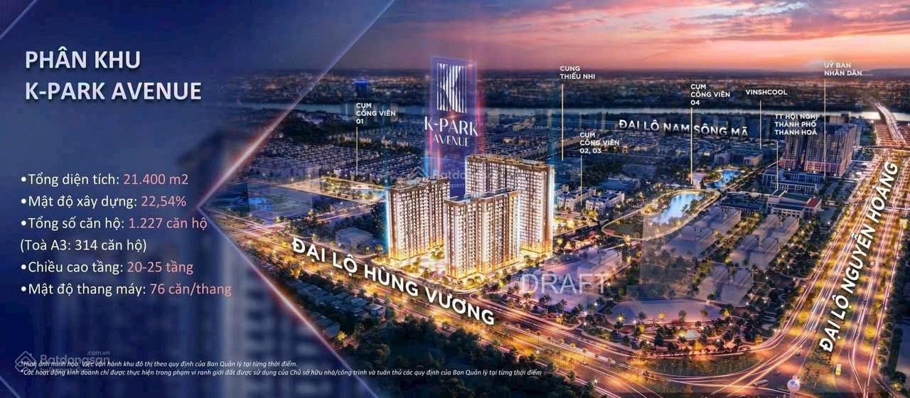 Bán căn studio The K park Avenue chung cư cao cấp Vinhomes Thanh Hóa giá cực rẻ 0973 969 ***