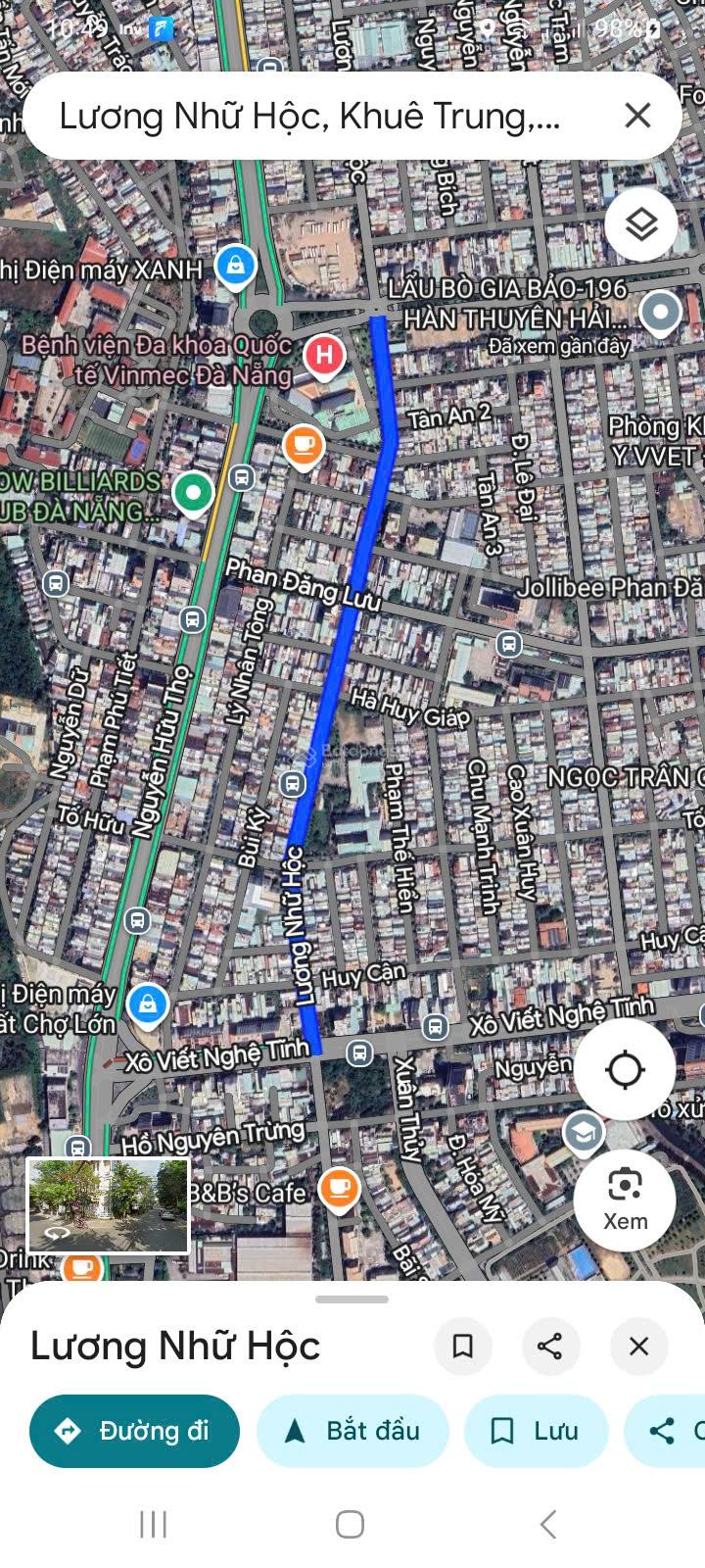 Đất góc 2 mặt tiền trung tâm Đà Nẵng Lương Nhữ Học, gần Xô Viết Nghệ Tĩnh, 335m², giá tốt 35 tỷ TL