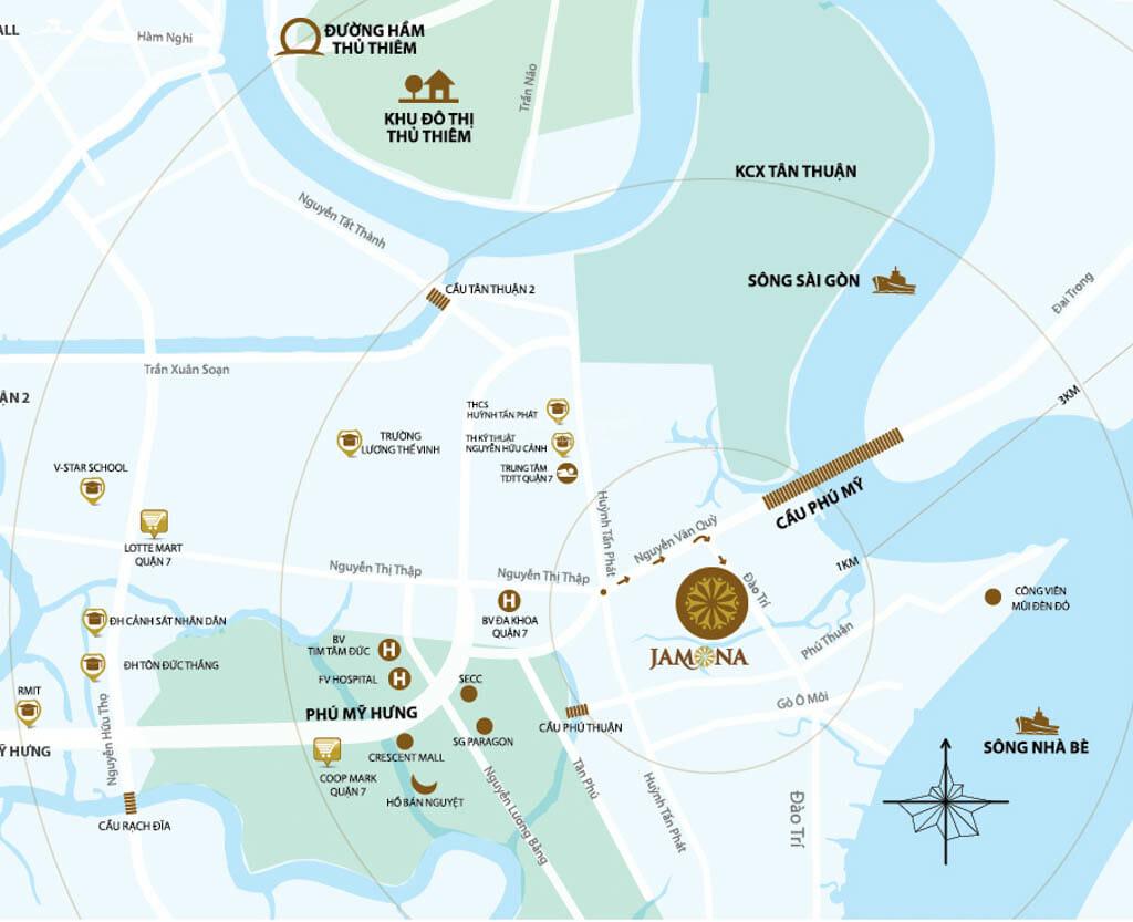 Căn hộ chung cư tại Jamona City Quận 7 2 PN 2 WC 73 m2 giá 3,65 tỷ nội thất nhiều tiện ích