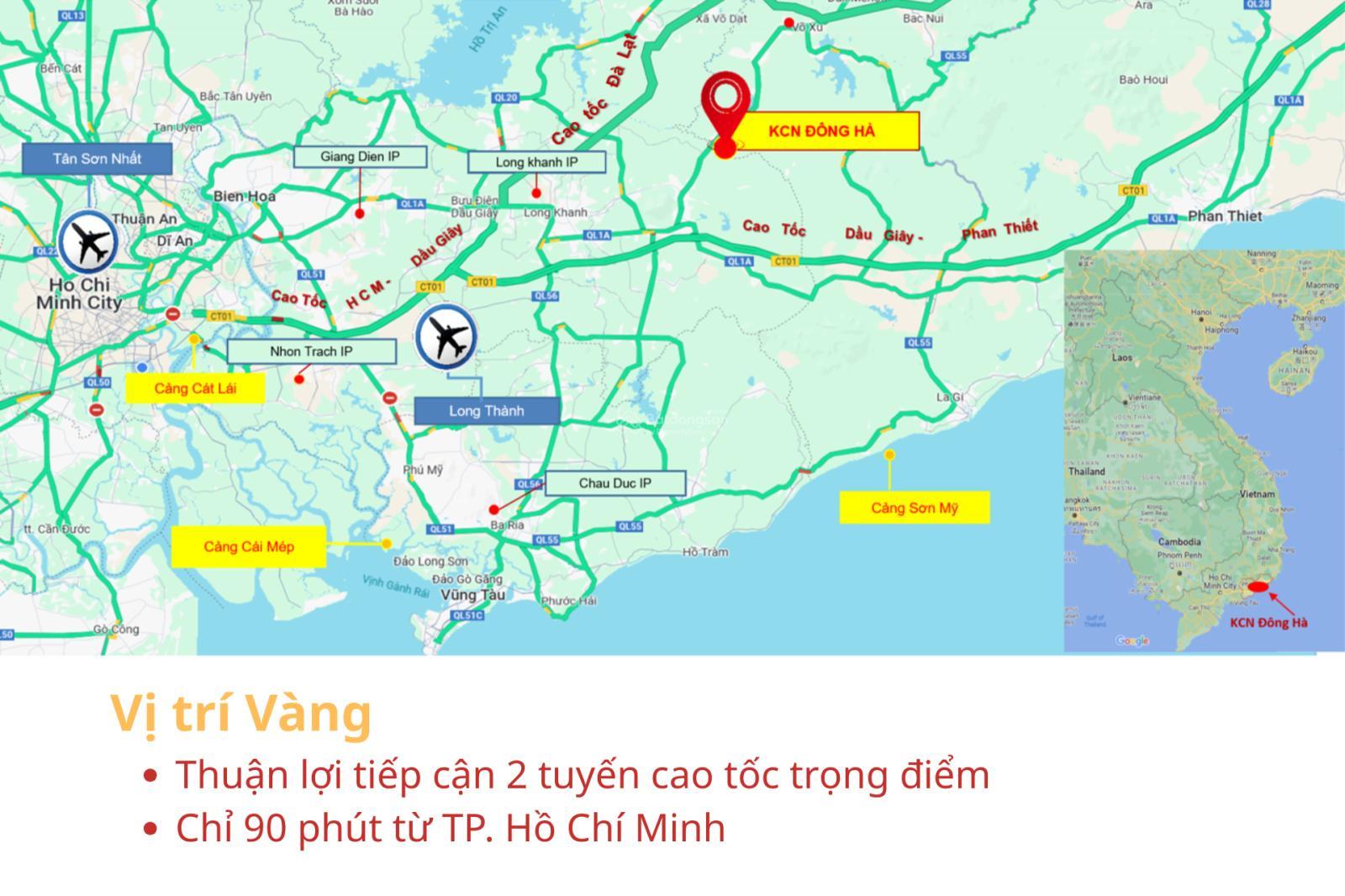 Cho thuê đất khu công nghiệP 5.000-40.000m² chỉ cách TP. HCM 90 phút với nhân lực dồi dào, rẻ nhất