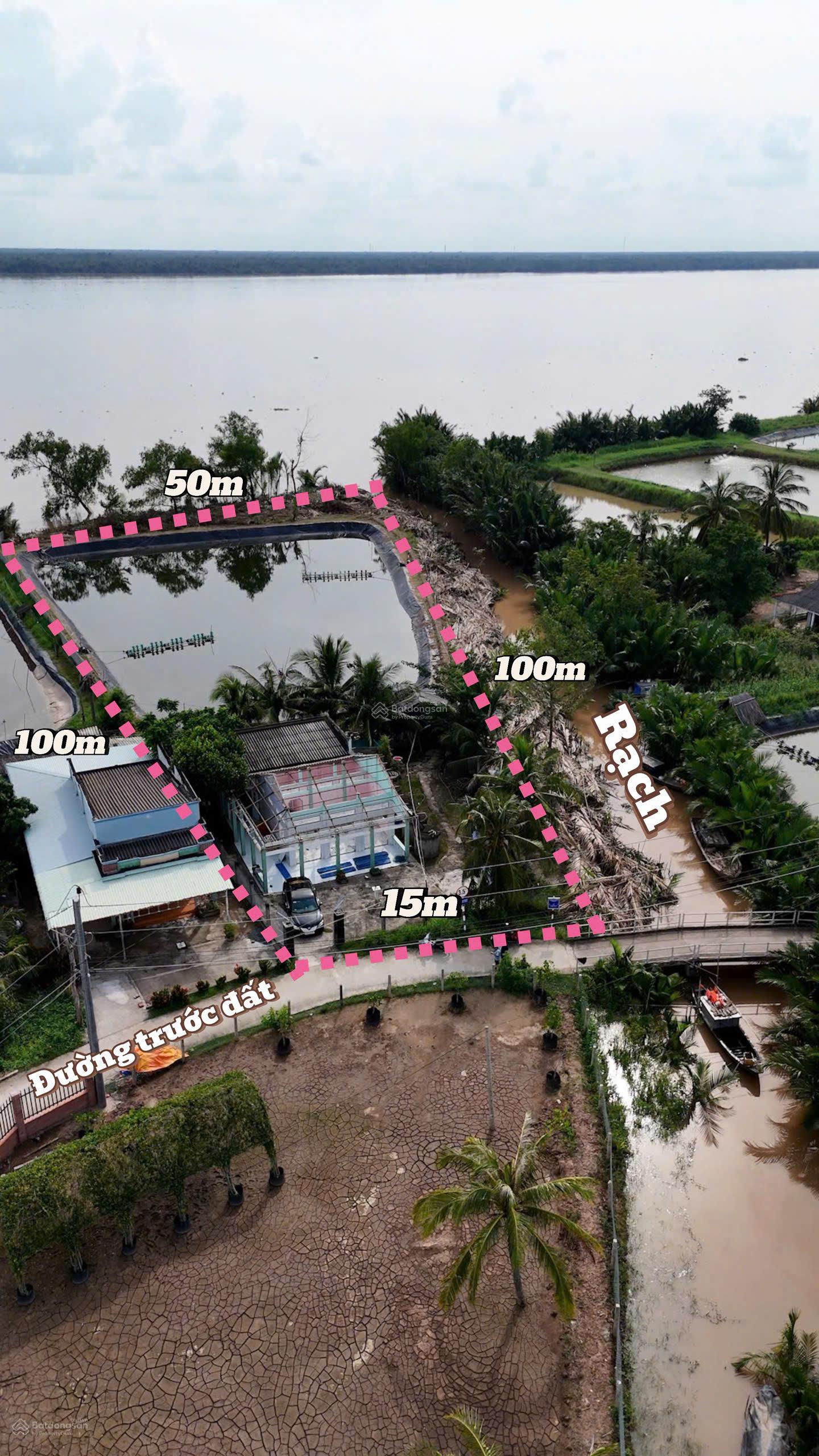 Nhà ven sông và trọn bộ đất mặt tiền sông Tân Phú Đông Tiền Giang 4.200m² giá chỉ 273tr/công