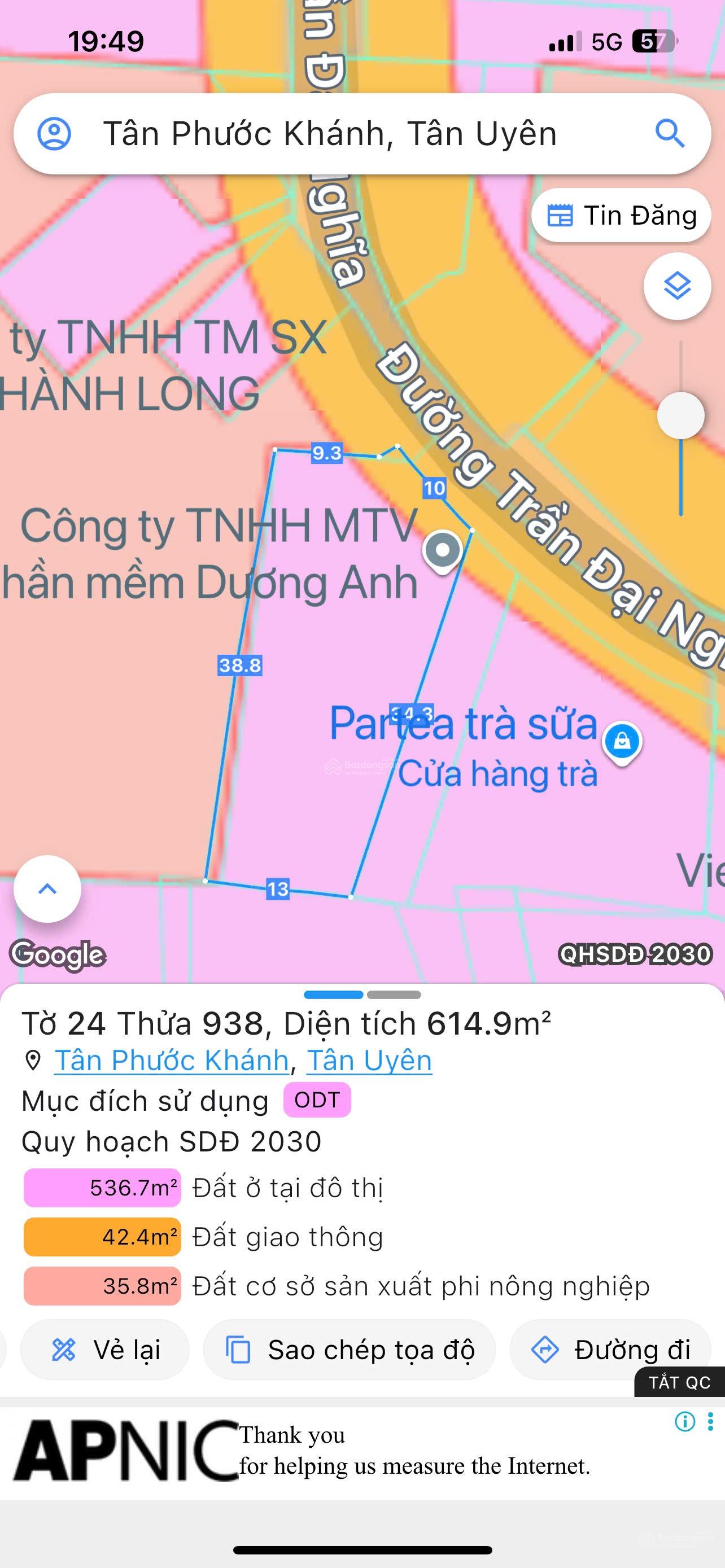 Mặt tiền Trần Đại Nghĩa, Tân Phươc Khánh-Tân Uyên, giá rất rẻ. 0933 292 ***
