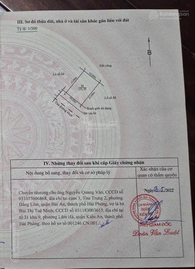 Bán lô biệt thự 151m2 tái định cư Đồng Hoà 3, Kiến An