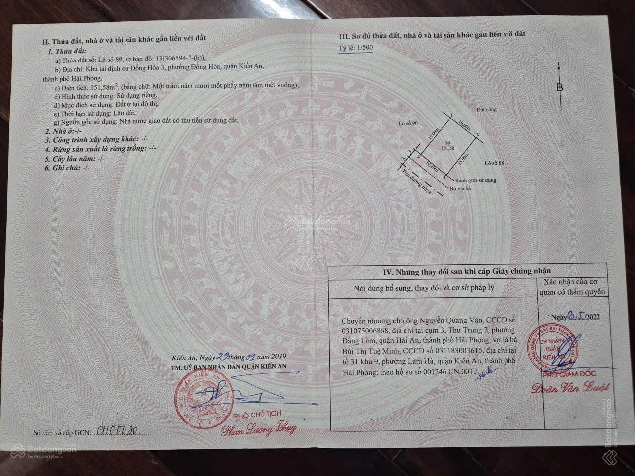 Bán lô biệt thự 151m2 tái định cư Đồng Hoà 3, Kiến An