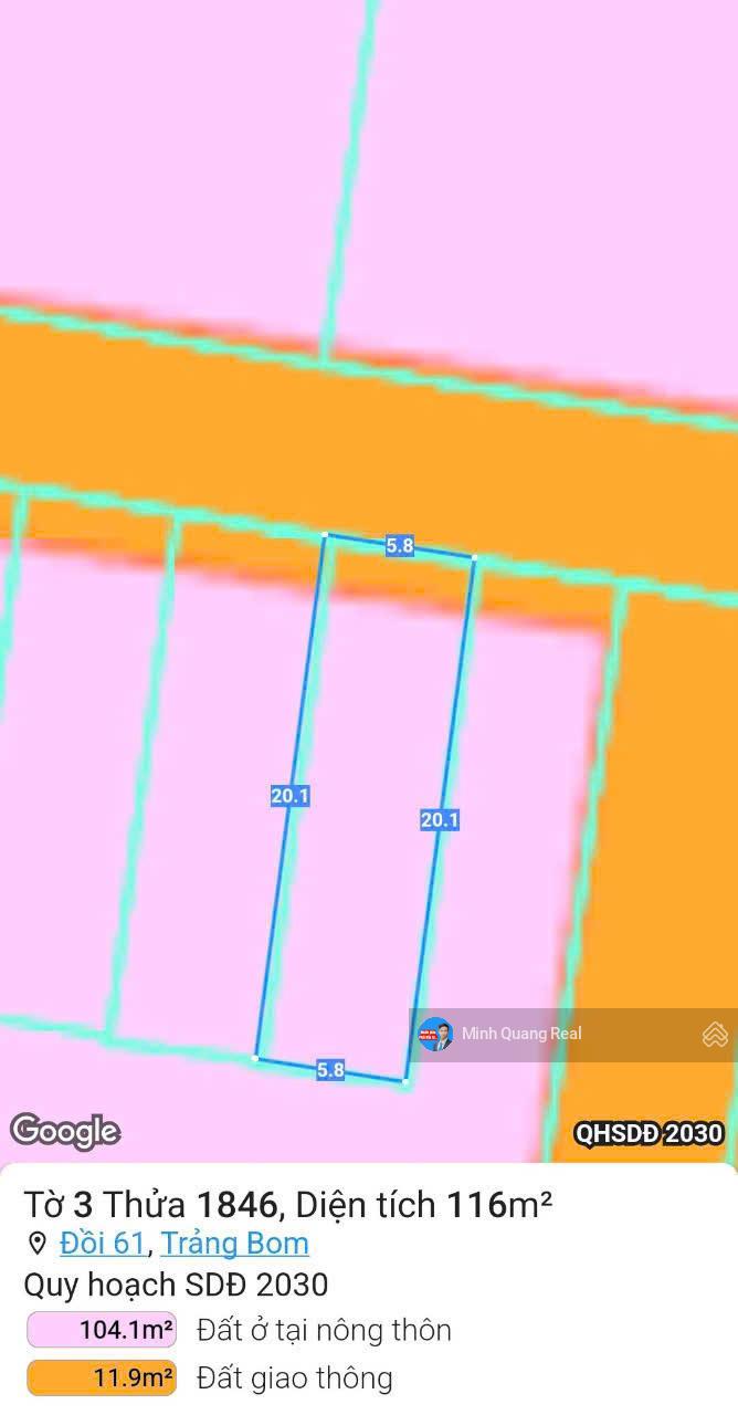 Bán 116m2 đất thổ cư Xã Đồi 61, đường nhựa 6m sát KCN Bàu Xéo 2 và đường ĐT 777 Bán 116m2 đất thổ cư Xã Đồi 61, đường nhựa 6m sát KCN Bàu Xéo 2 và đường ĐT 777