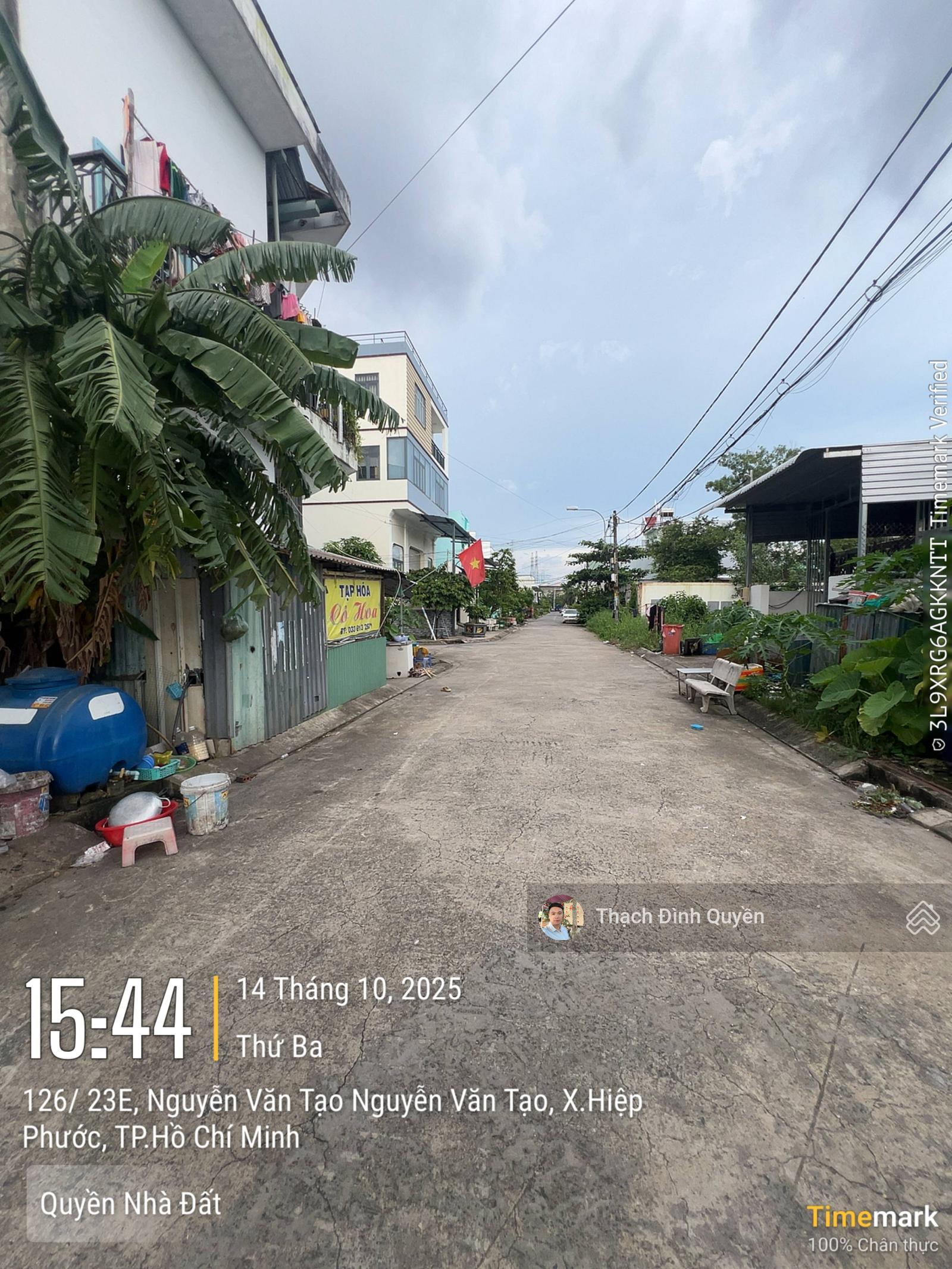 Đất thổ cư hẻm 126 Nguyễn Văn Tạo; 222m2(10x22m) giá 33 triệu/m2