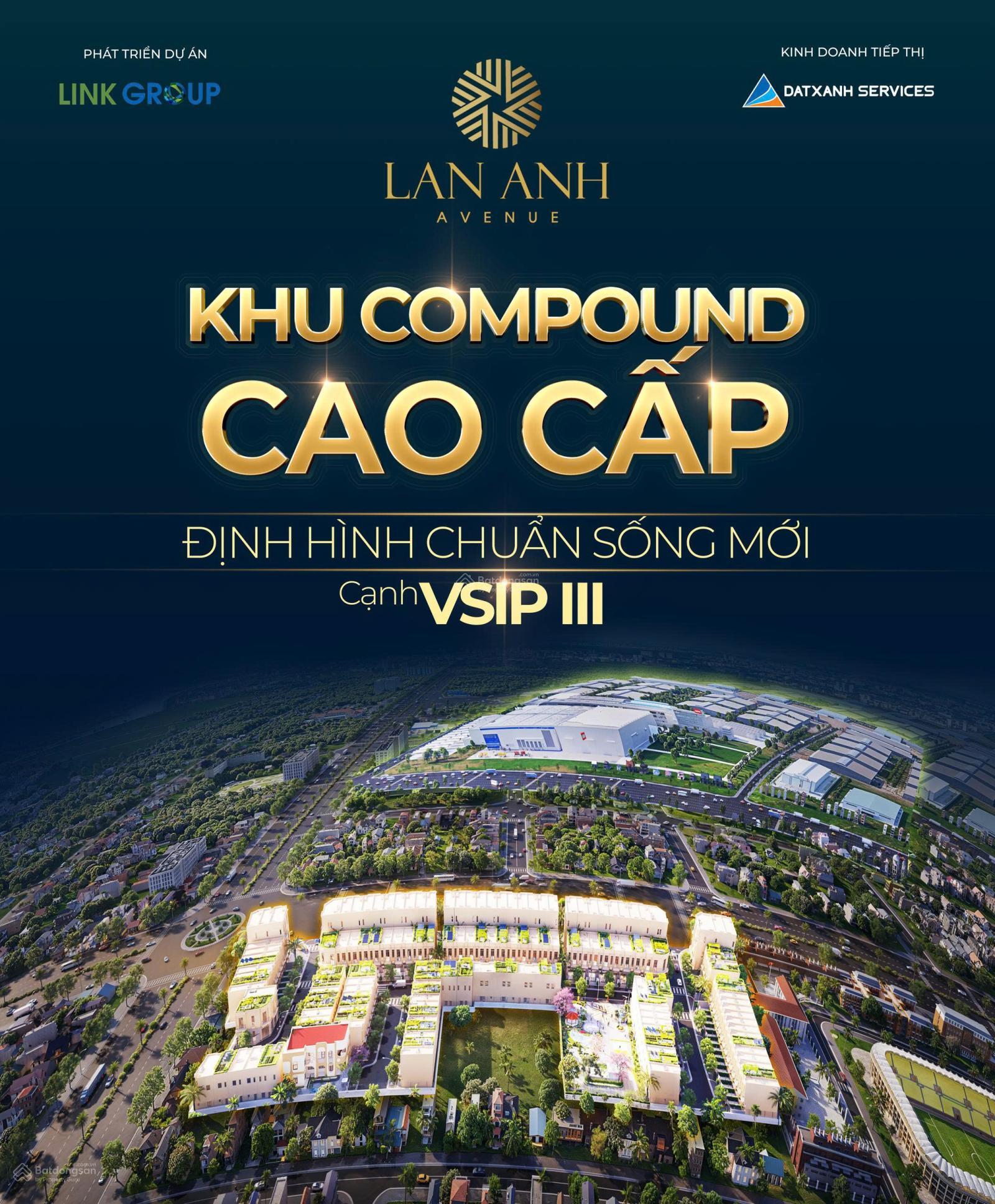 Villa Lan Anh Avenue compound cao cấp trung tâm Tân Uyên 120 m² mặt tiền 13.5m chỉ từ 4,5 tỷ
