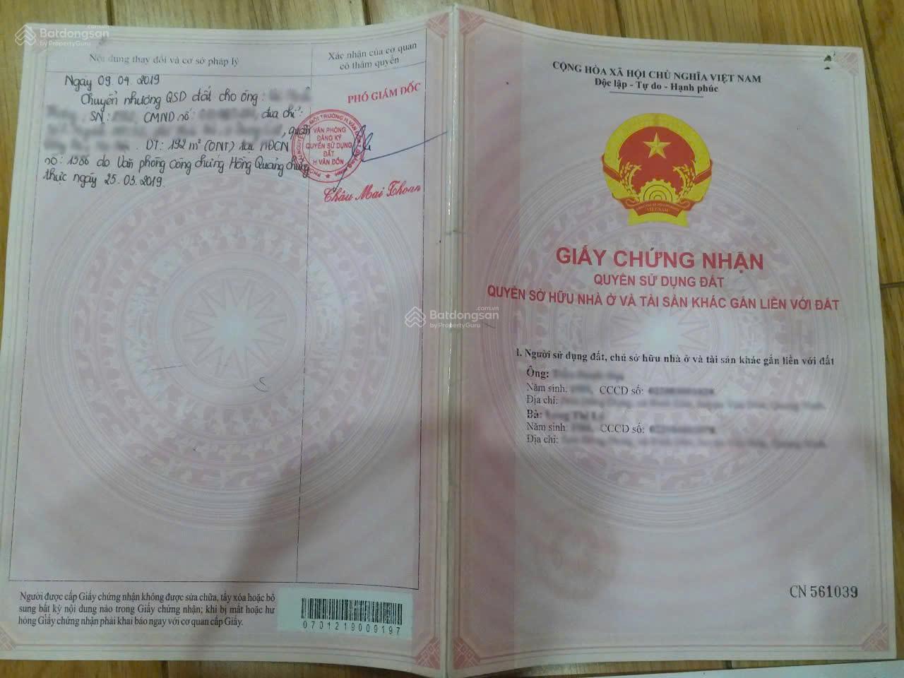 Chính chủ bán 2 lô góc tái định cư xã Hạ Long đặc khu Vân Đồn Quảng Ninh - 0919 686 ***