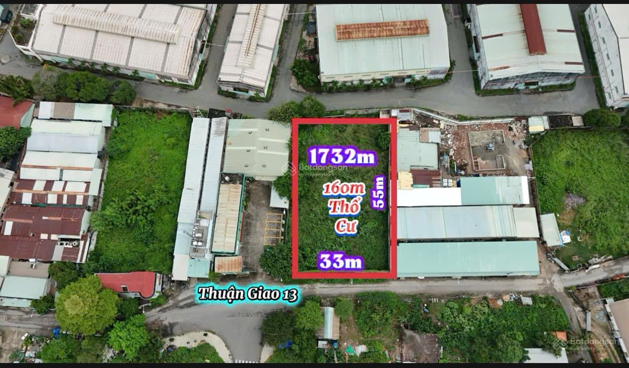 Bán gấp lô đất 1732m ngang 33m tại Thuận Giao, Thuận An, Bình Dương