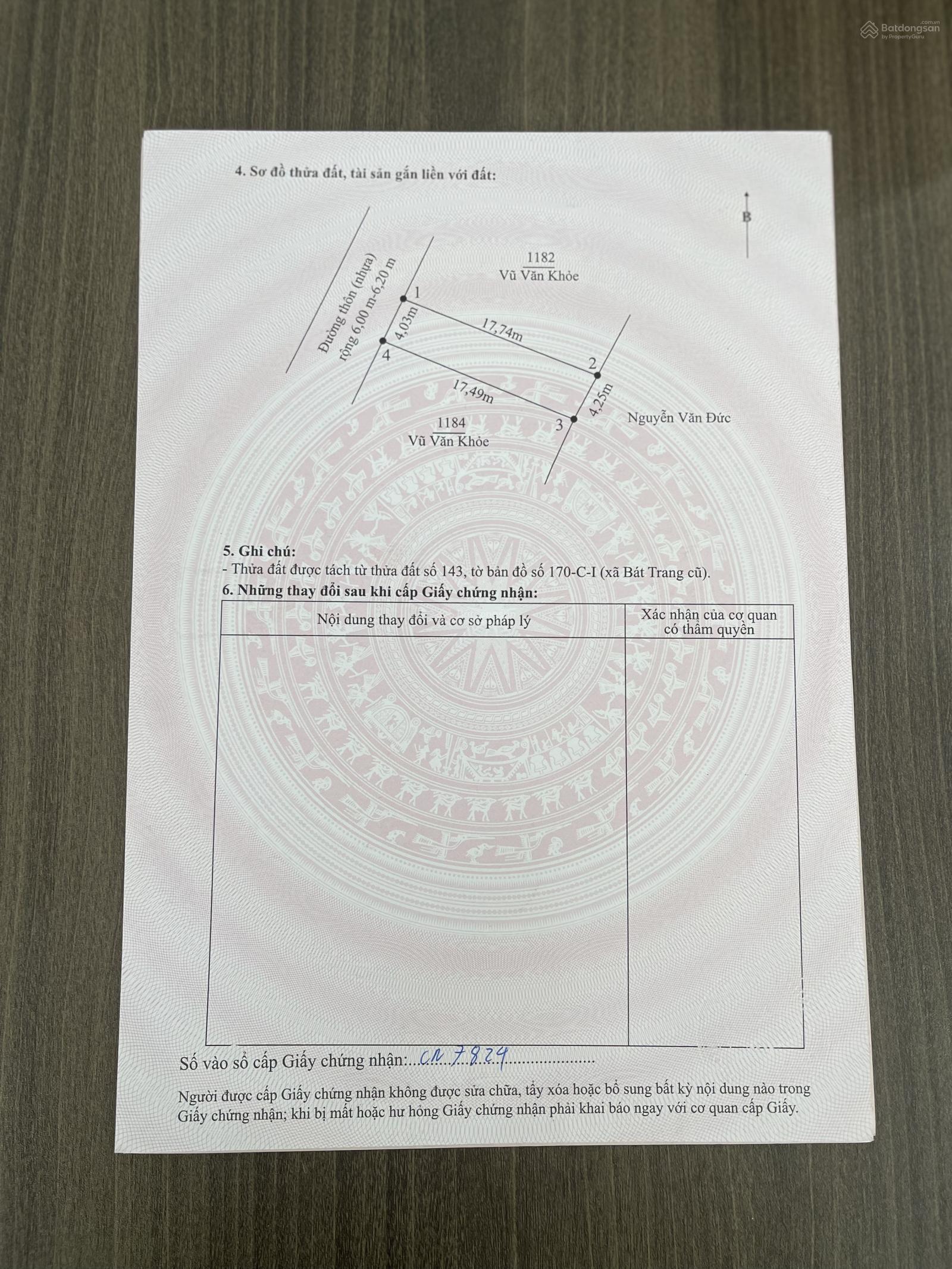 5 lô đẹp F0 bìa hồng sẵn sổ giá chỉ 1 tỷ 450 triệu, sở hữu ngay lô đất tại thôn Đại Trang gần KCN 5 lô đẹp F0 bìa hồng sẵn sổ giá chỉ 1 tỷ 450 triệu, sở hữu ngay lô đất tại thôn Đại Trang gần KCN