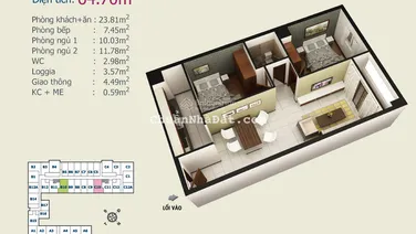 Bán căn hộ tại Cao ốc đầu tiên Hóc Môn 65m2 với 2pn2wc giá 1.5 tỷ nhận nhà ngay